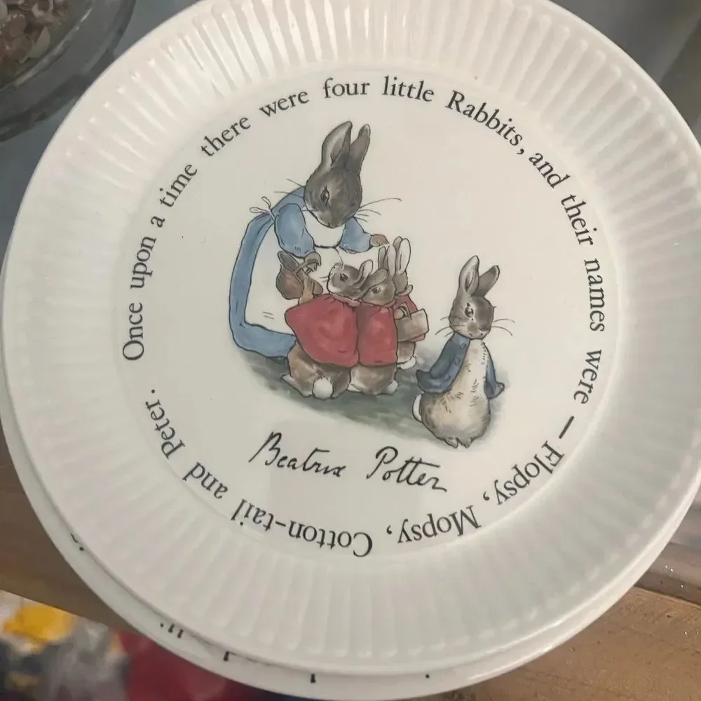 Wedgewood Beatrix Potter Peter Rabbit set of two Themed Ceramic Plates. Vintage